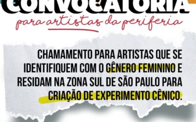 Coletivo Pedra Rubra lança convocatória para selecionar artistas para participar de experimento cênico